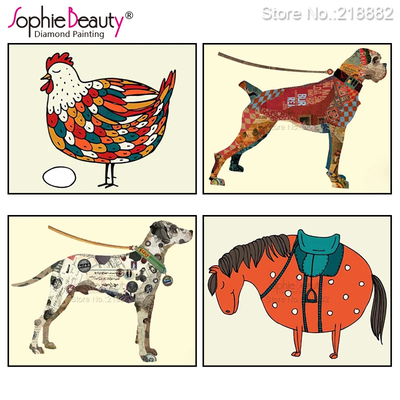 

Набор для алмазной живописи Sophie Beauty, мозаика из смолы для творчества, вышивка крестиком, Мультяшные животные, собака, рукоделие вышивка ручн...