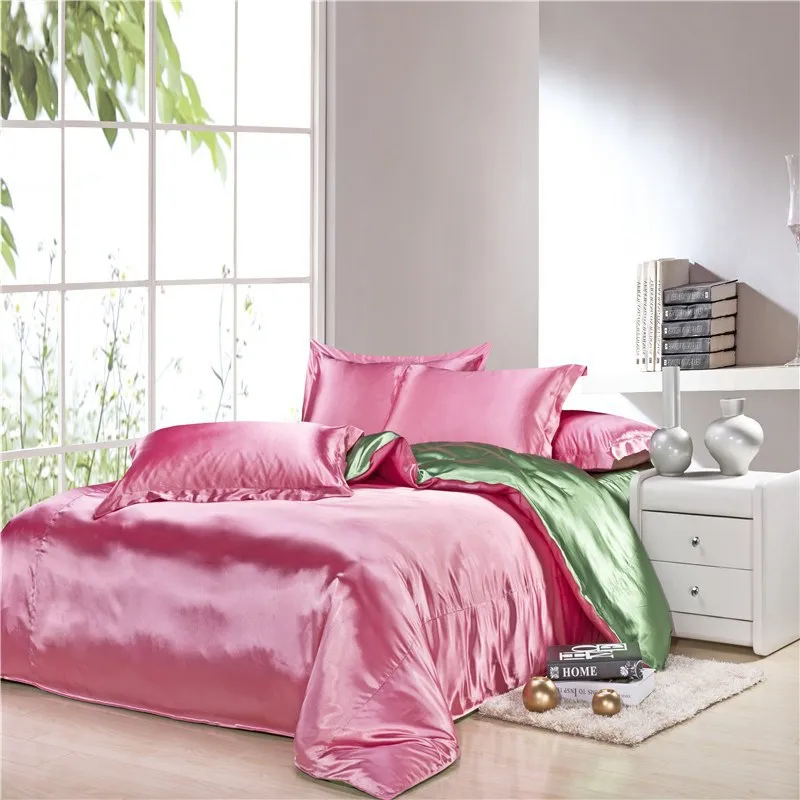 Роскошный розовый зеленый китайский Шелковый сатин европейский дизайн