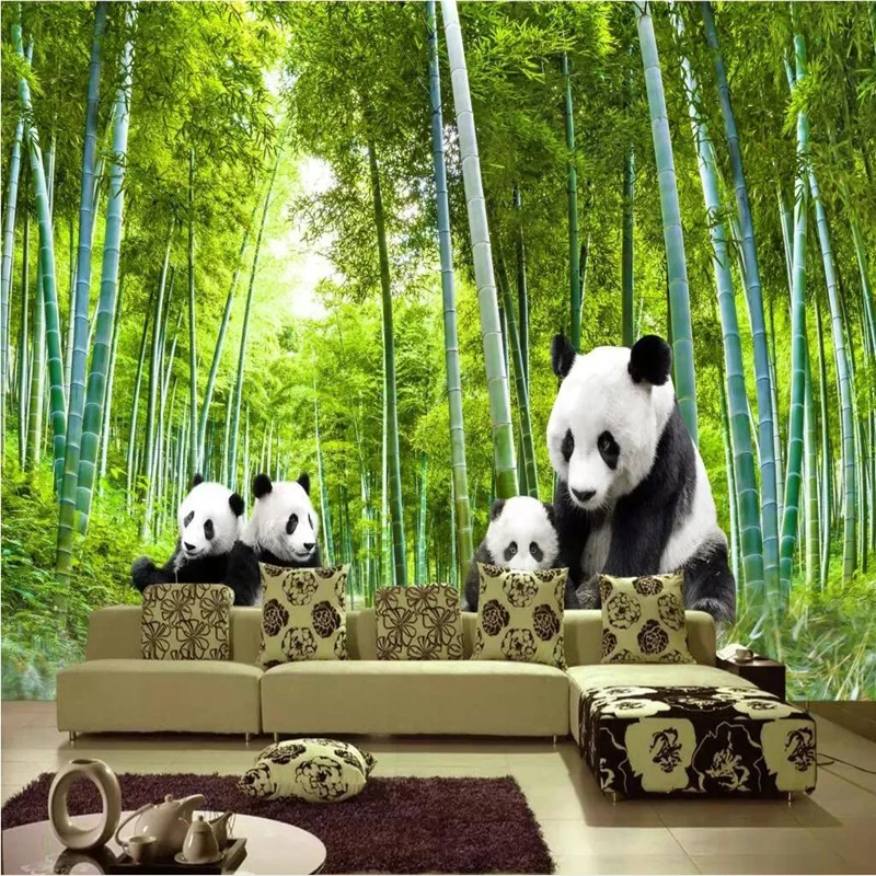 

Wallpapers YOUMAN Desktop Wallpaper for Walls Modern Chinese Style Panda And Bamboo 3D Photo Wallpaper Mural Baby Room Decor Art