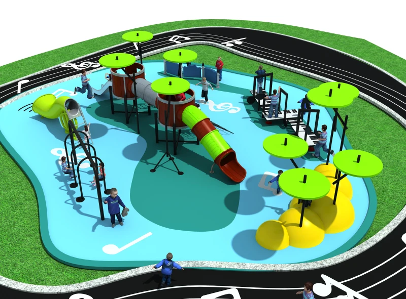 Kopen School Amusement Speeltuin Met PE Boord Dak En Staal Dia Muziek Thema Park YLW-OUT180303