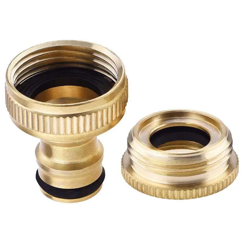 2 Pack 3/4-Inch Garden Hose Tap Connector Brass Hosepipe Threaded Faucet Adapter | Бытовая техника