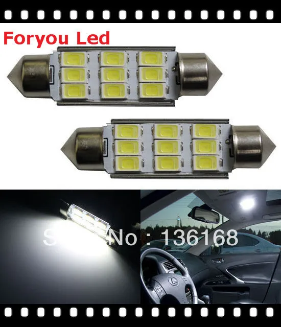 Бесплатная доставка 4 шт. без ошибок! Can bus евро 39 мм 5730 9 SMD светодиодный белая