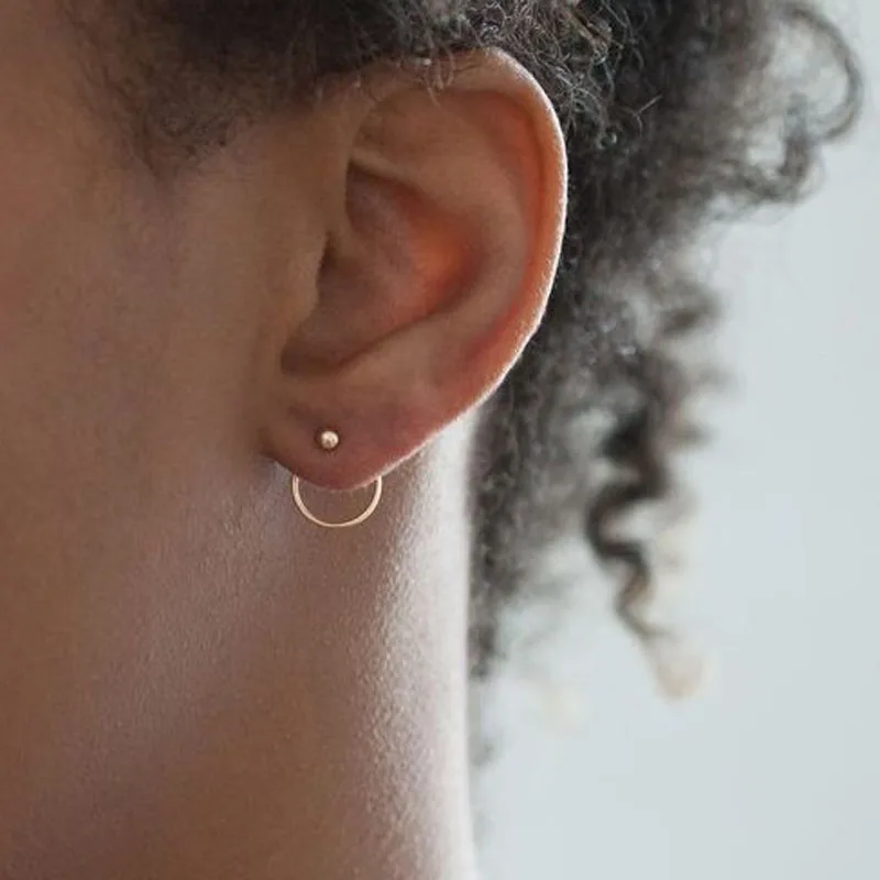 Женские серьги гвоздики в горошек золотистого и серебристого цвета|beads stud