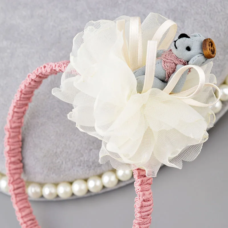 Ivory hair band Шифоновый бант, аксессуары для волос, мишка, букет, модная повязка для волос, заколки для волос для девочек, детские аксессуары для волос, детский головной убор A306 - Цвет: Ivory hair band