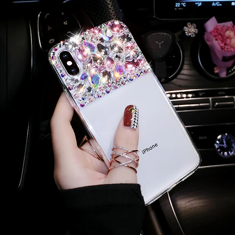 Чехол для телефона для huawei P8 P9 P10 P20 P30 рlus Lite Mate10 20 pro яркие блестящие стразы с украшением в виде кристаллов ремешок чехол для телефона чехол