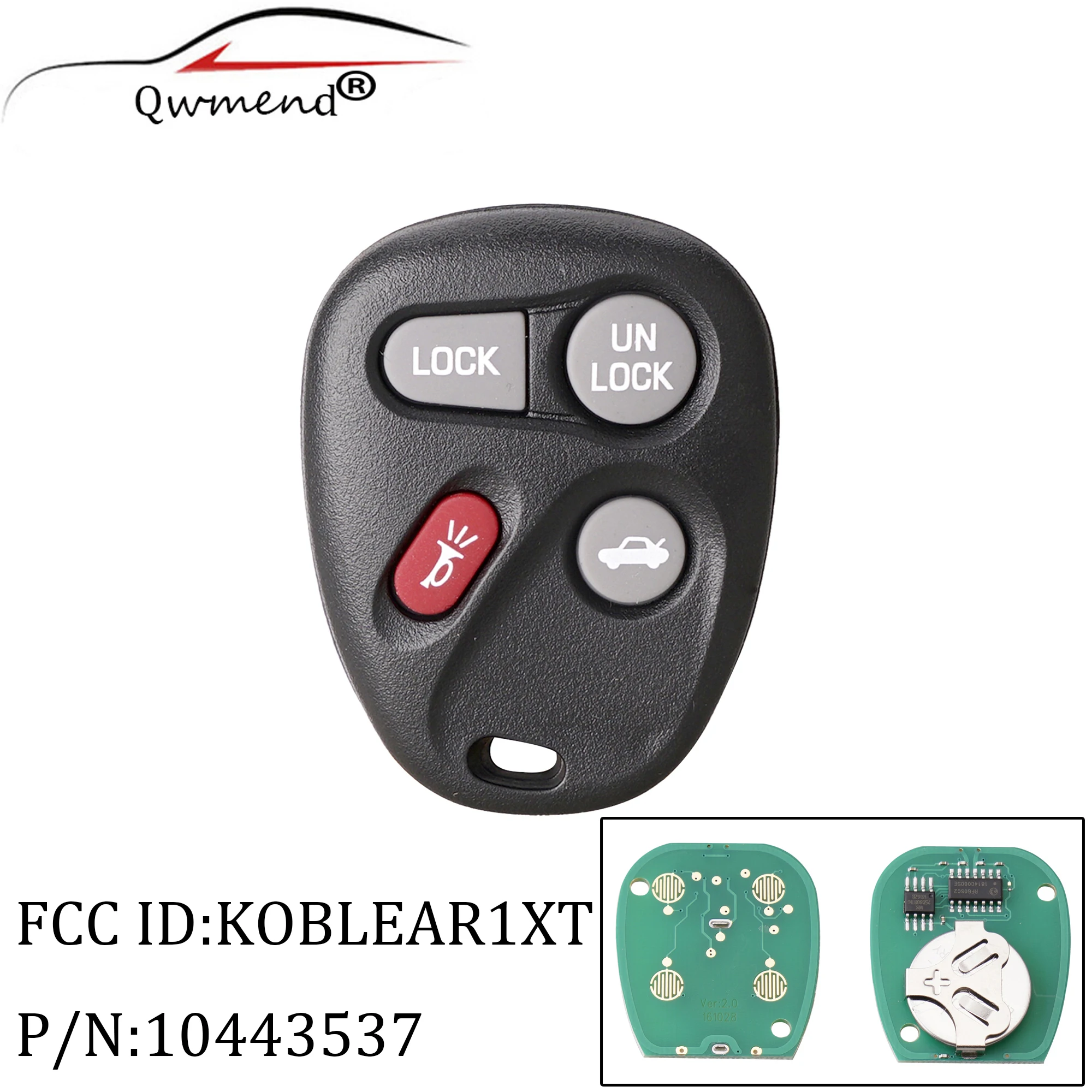 QWMEND пульт дистанционного управления с 4 кнопками для Chevrolet Corvette Monte Carlo Impala 2001 2005 315