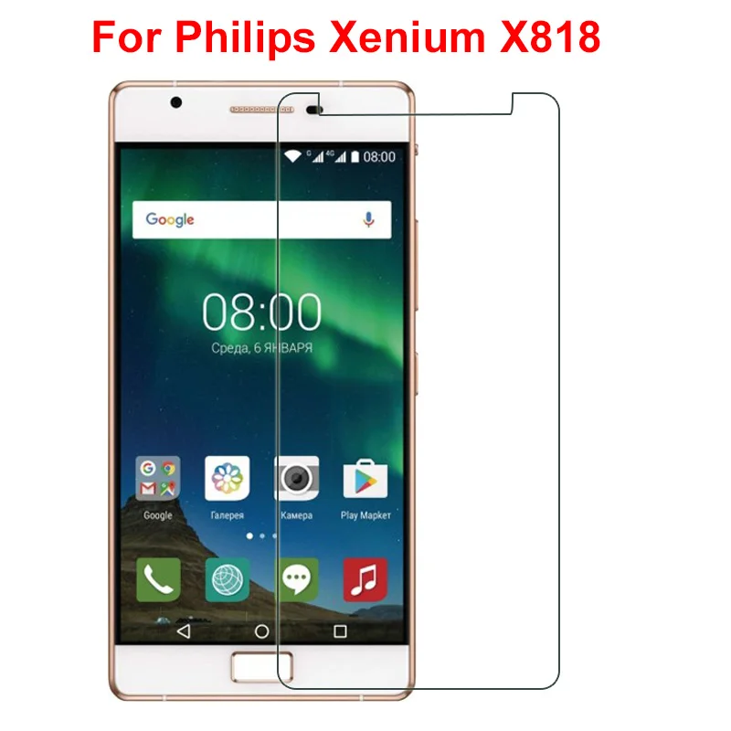 Закаленное стекло для телефона Philips Xenium X818 Высококачественная Защитная пленка