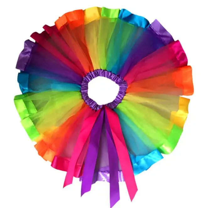 Детская Радужная юбка-пачка с бантом для девочек | Мать и ребенок