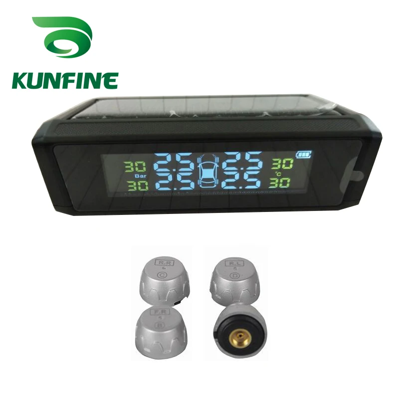 Умный автомобиль TPMS солнечная энергия Система мониторинга давления в шинах с