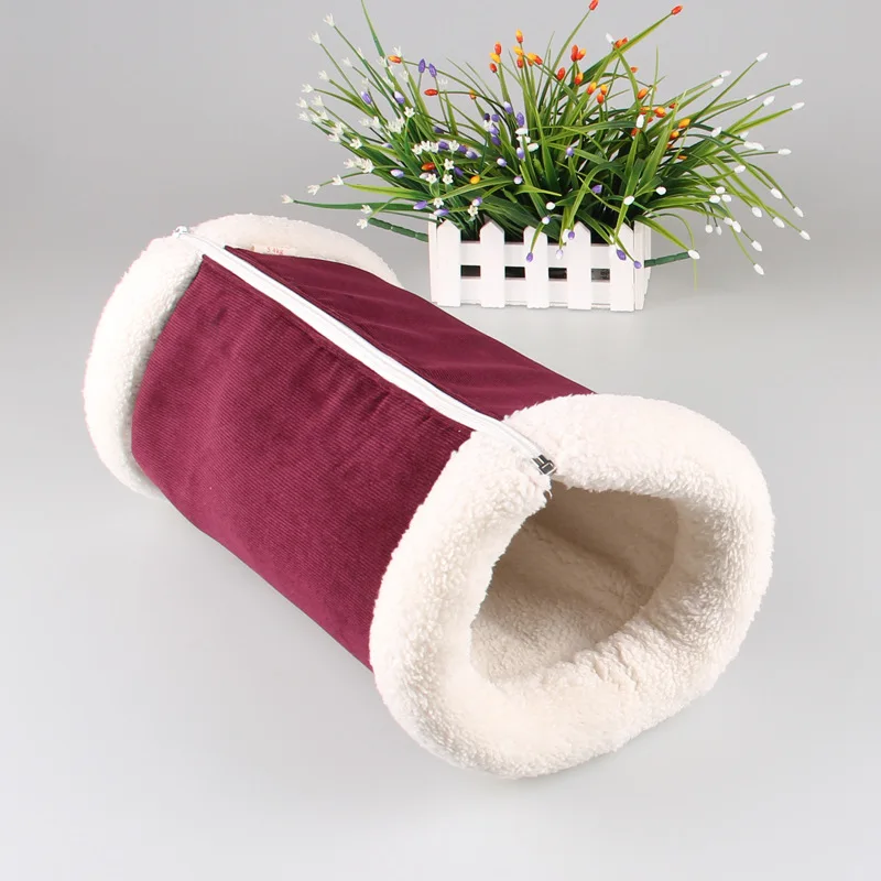 Теплая мягкая кровать в форме туннеля для домашних животных домик Ручная стирка