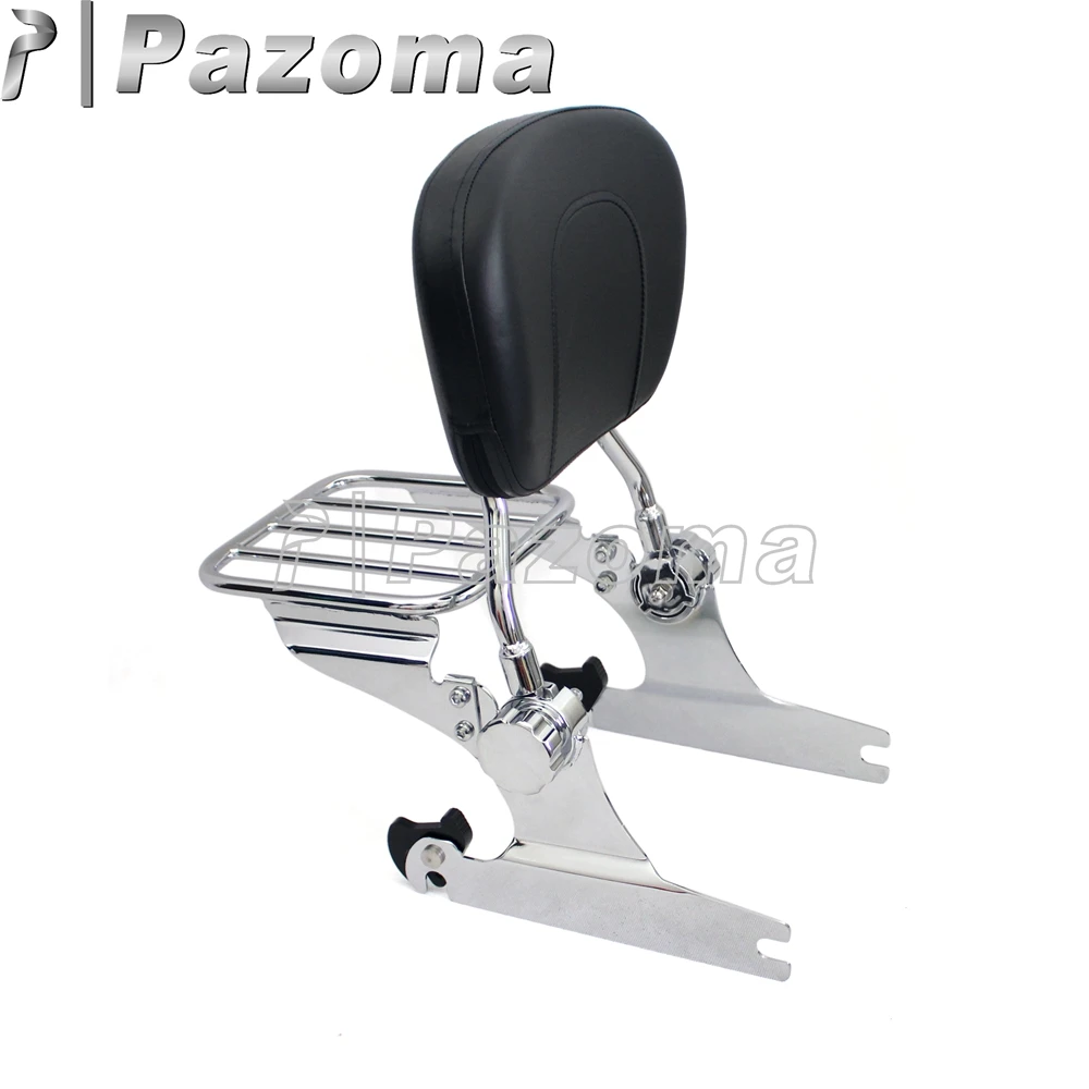 Хромированная регулируемая съемная спинка для мотоцикла багажная стойка Harley