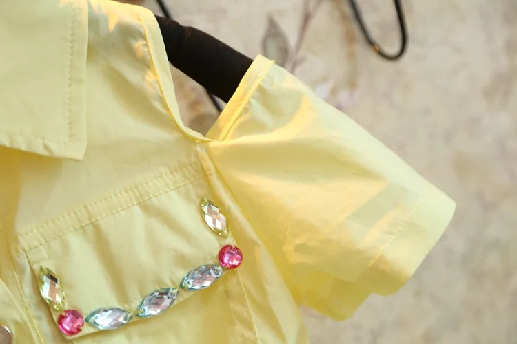 Летние модные блузки для девочек с желтыми бусинами и завязками на плечах|Блузки