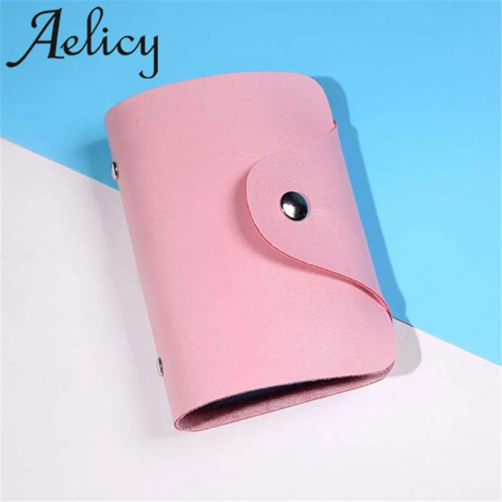 Pink Aelicy Популярные карточки модные Для мужчин Для женщин Карманный 24 карточки ID кредитных карт путешествия кредитных держатель ID, визитной карточки Карманный Кошелек Чехол - Цвет: Pink
