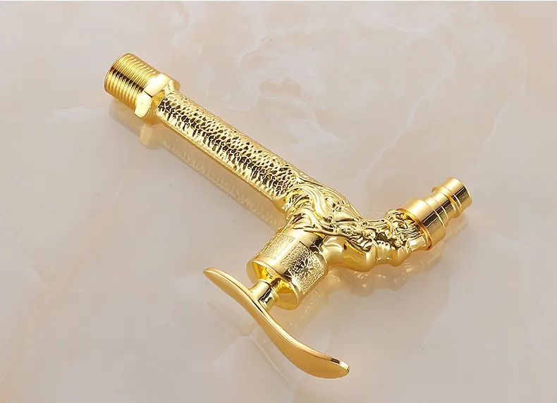 Бесплатная доставка золотой кран для стиральной машины сада из твердой латуни |