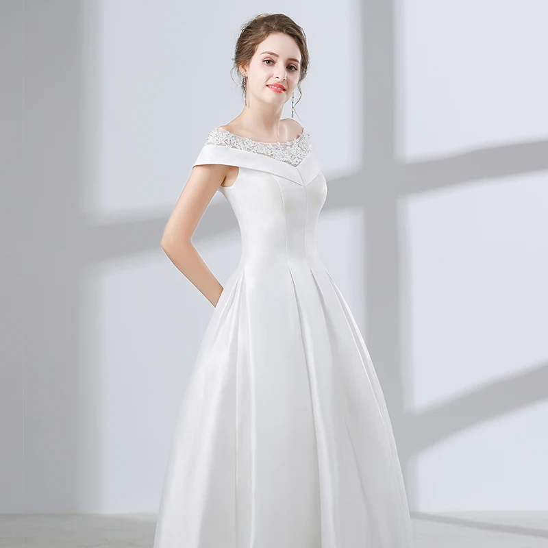 Женское свадебное платье с открытыми плечами Forevergracedress белое трапециевидной