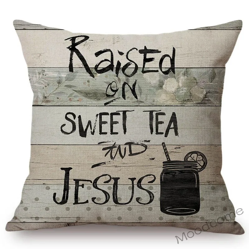 Чехол для подушки льняной в стиле ретро винтажный декоративный чехол с надписью