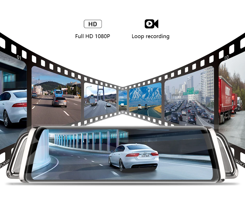 Jansite 1" Автомобильный видеорегистратор с сенсорным экраном FHD передний 1080P с задней камерой 1080p двойной объектив видеорегистратор Автомобильная камера s Dash cam Anti-shack