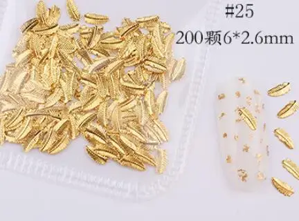 style25 3D Шпильки для ногтей, пустотелая металлическая заклепка, металлическое украшение/золотисто-серебристые шпильки/геометрический маникюр в золотой оправе, сделай сам, дизайн ногтей - Цвет: style25