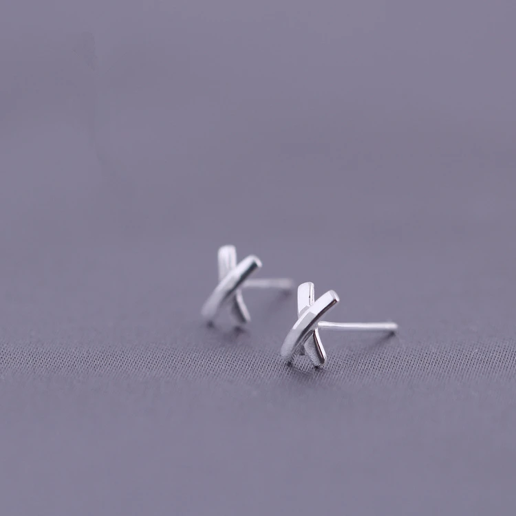 Женские серьги гвоздики из серебра 925 пробы с буквой Х|fashion stud earrings|stud earringsearrings for