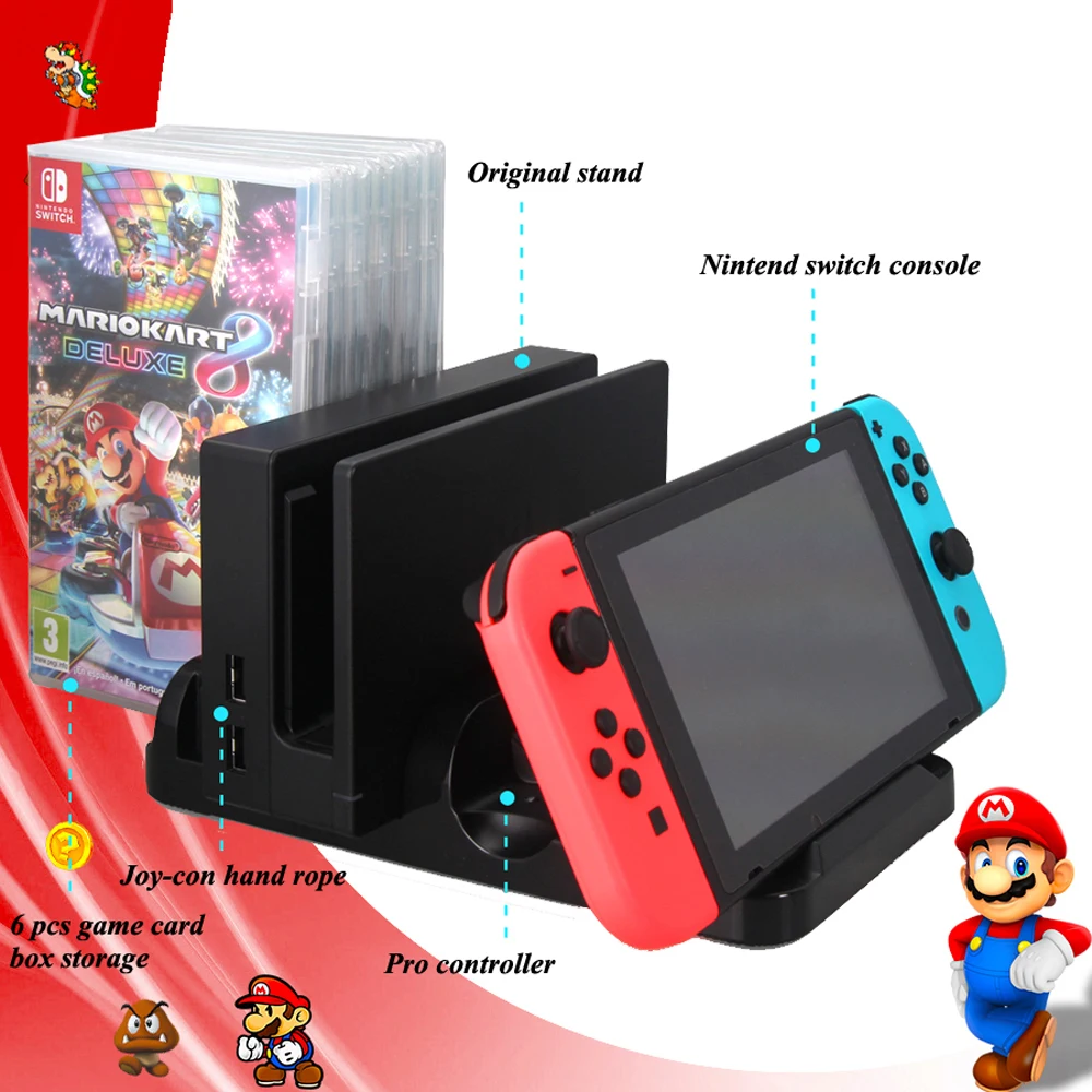 Аксессуары для Nintendo Switch консоль Pro контроллер зарядная док станция игровой диск