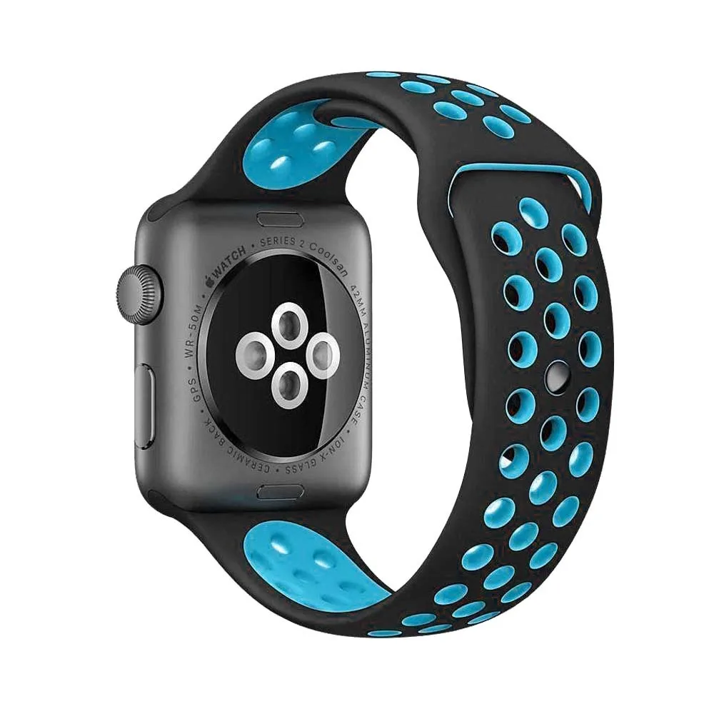 Новый спортивный силиконовый ремешок для наручных часов Apple watch версии 3 2 1 Iwatch 42