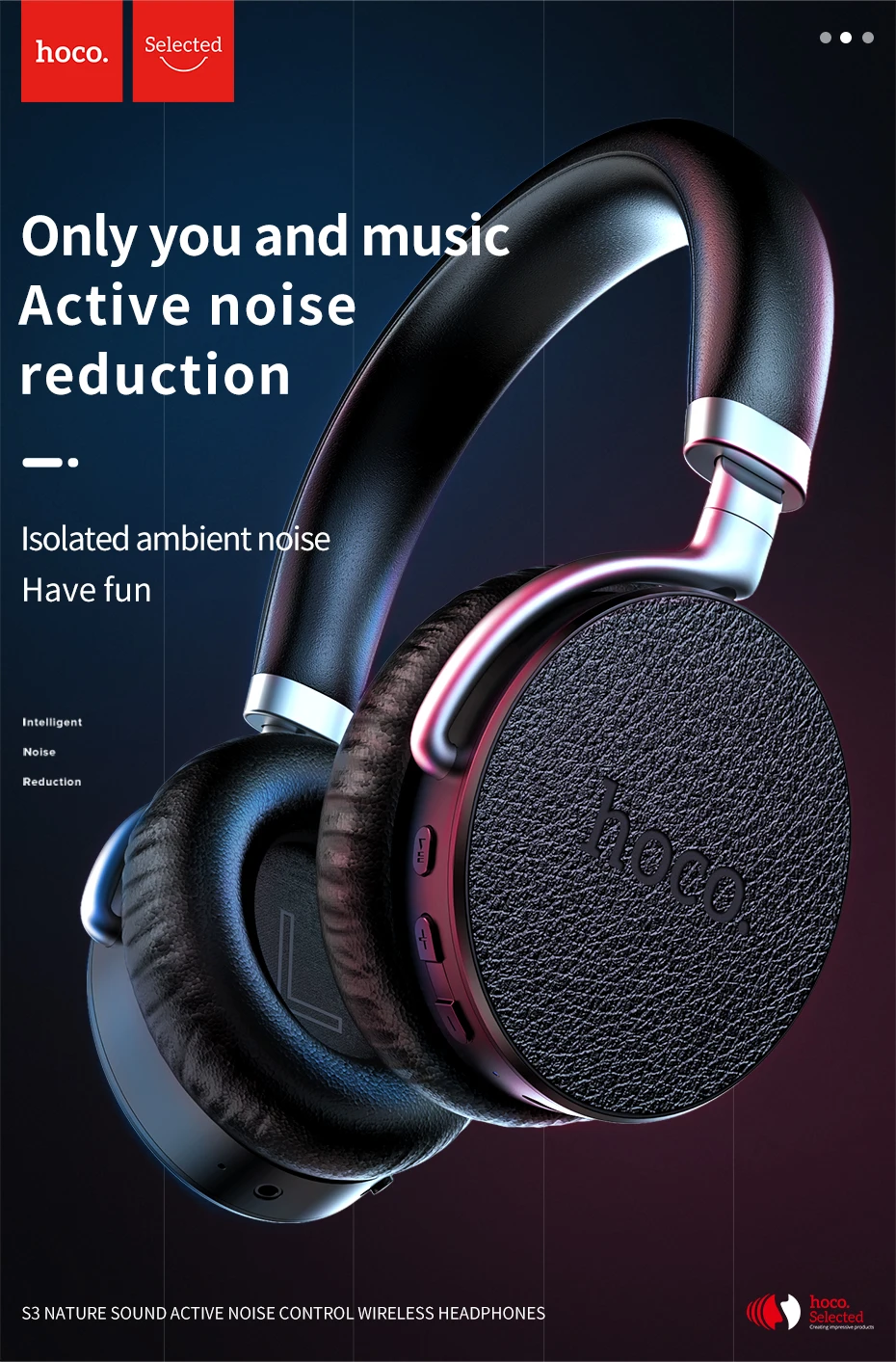 HOCO активный шумоподавление беспроводные bluetooth-наушники портативная гарнитура с