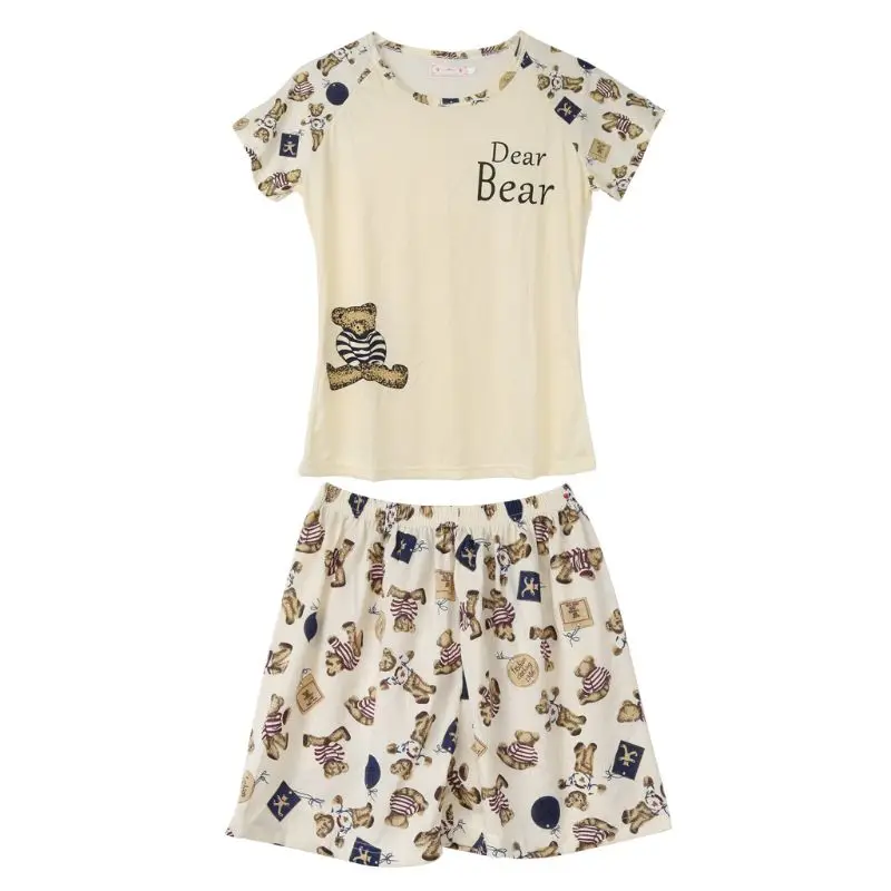 Женская пижама с героями мультфильмов Хлопковая коротким рукавом домашняя