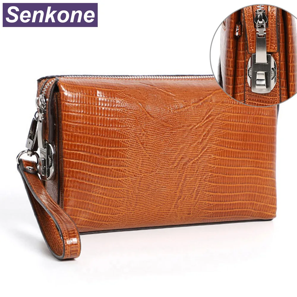 Роскошный кошелек для мужчин бумажники из натуральной кожи с блокировкой