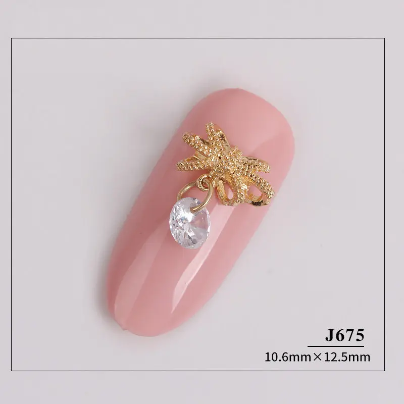 10 шт./лот 3D Tassel Pendant сплав для маникюра декоративный Циркон Стразы и жемчужины аксессуары для ногтей аксессуары со стразами Подвески - Цвет: J675