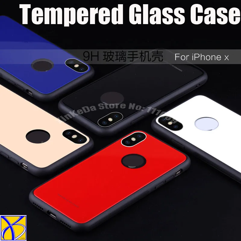 100 шт. Бесплатная доставка DHL чехол из закаленного стекла для iphone 8 Plus 7 X гибридная