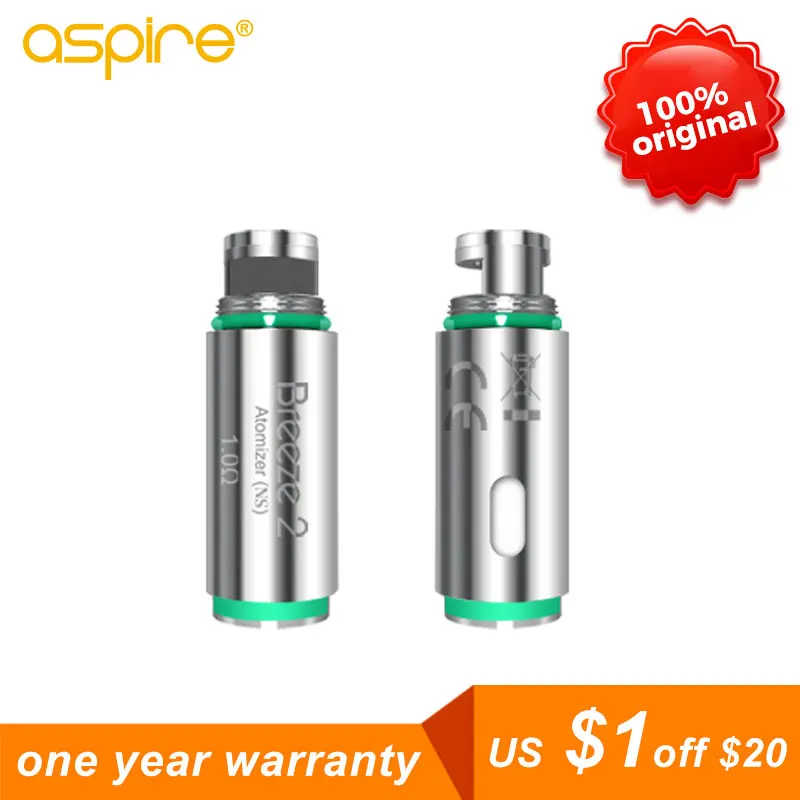 Aspire Breeze 2 катушка для вейпа 1.0ohm Сменная головка Fit Breeze/Breeze AIO vape набор электронных