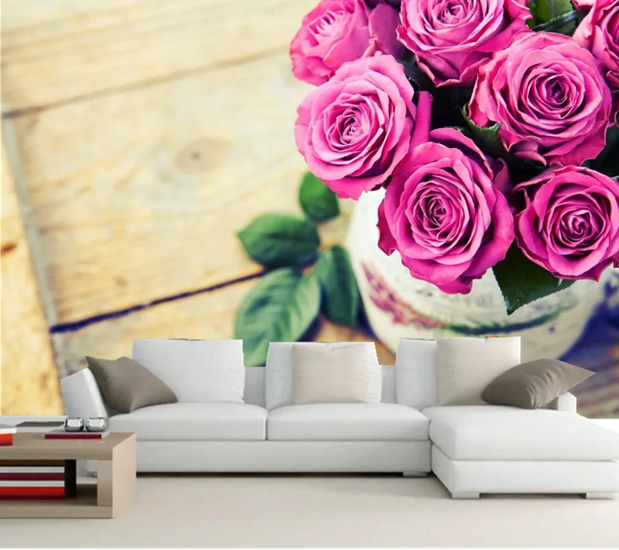 Настенные 3d обои с изображением розы крупным планом настенные современные для