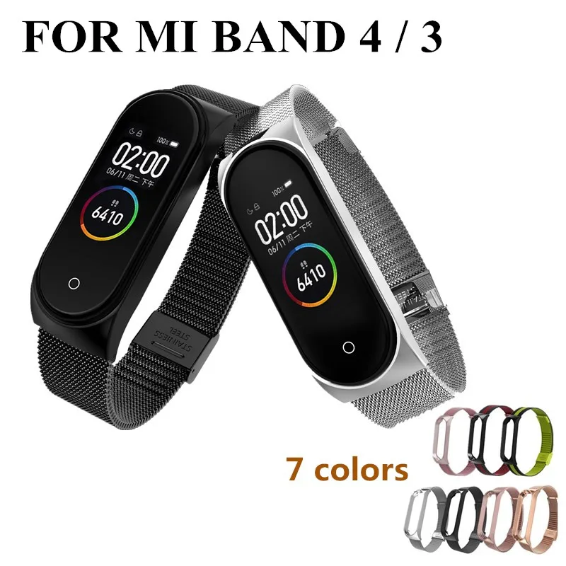 Металлический ремешок Mi band 4 3 браслет на запястье для Xiaomi MiBand Безвинтовой Xiomi