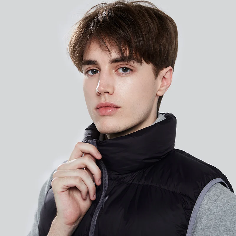 Markeless ультра-светильник мужской жилет без рукавов 90% белый утиный пух жилет размера плюс 3XL зимние теплые пуховые жилеты YR11308M