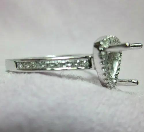 Кольца из белого золота с натуральными бриллиантами 7x7 мм|ring castings gold|gold 14k ringring thread