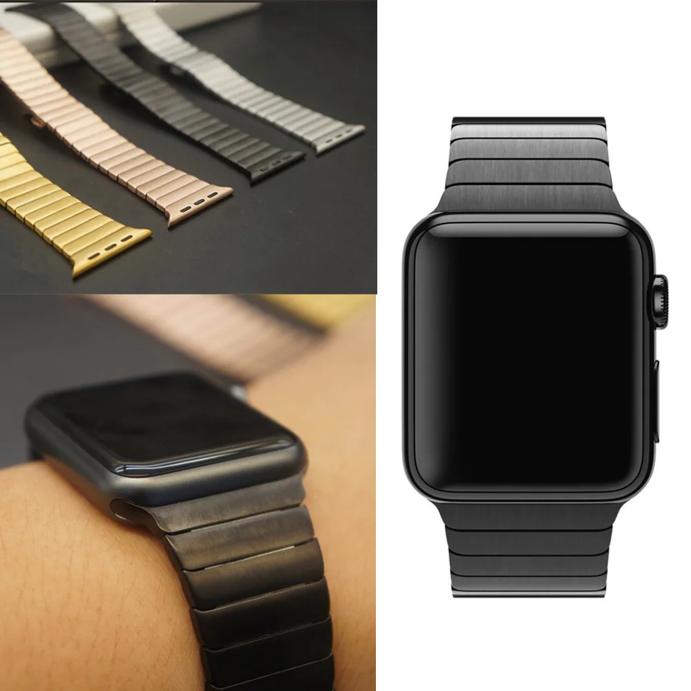 Браслет из нержавеющей стали и роскошный металлический ремешок для apple watch All Series