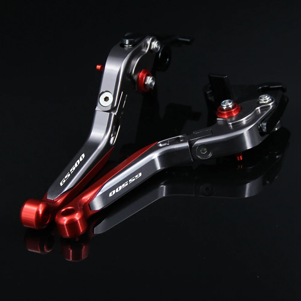 С логотипом красный + титановый для Suzuki GS500 GS 500 1989 2008 2003 2004 2005 2006 2007 CNC регулируемые