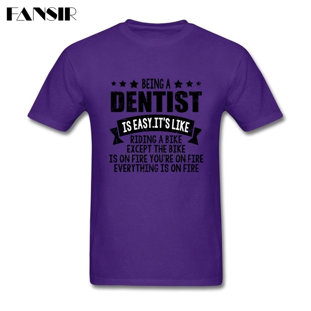 Мужская хлопковая футболка с коротким рукавом надписью Я дантист рок|rock t shirt|men