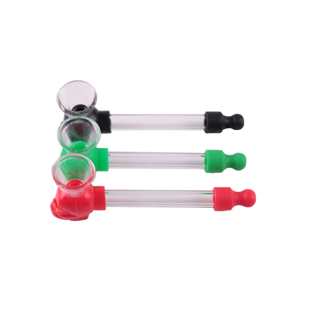 New Arrival 1 X Silicone &amp Glass Skull Tobacco Smoking Pipe+ 10pcs metal Screens Pipe Cigarette Accessories | Дом и сад