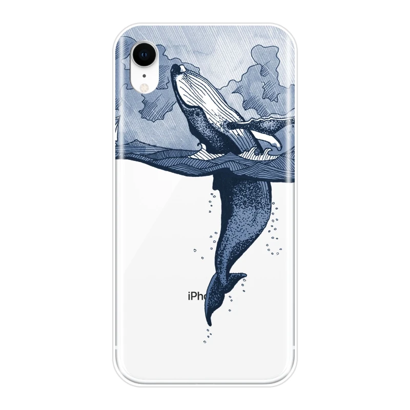 No.3 Задняя крышка для iPhone X XR XS MAX 8 7 6 S 6 S Кит Рыба волна море силиконовый мягкий чехол для Apple iPhone 6 S 6 S 7 8 Plus чехол для телефона - Цвет: No.3