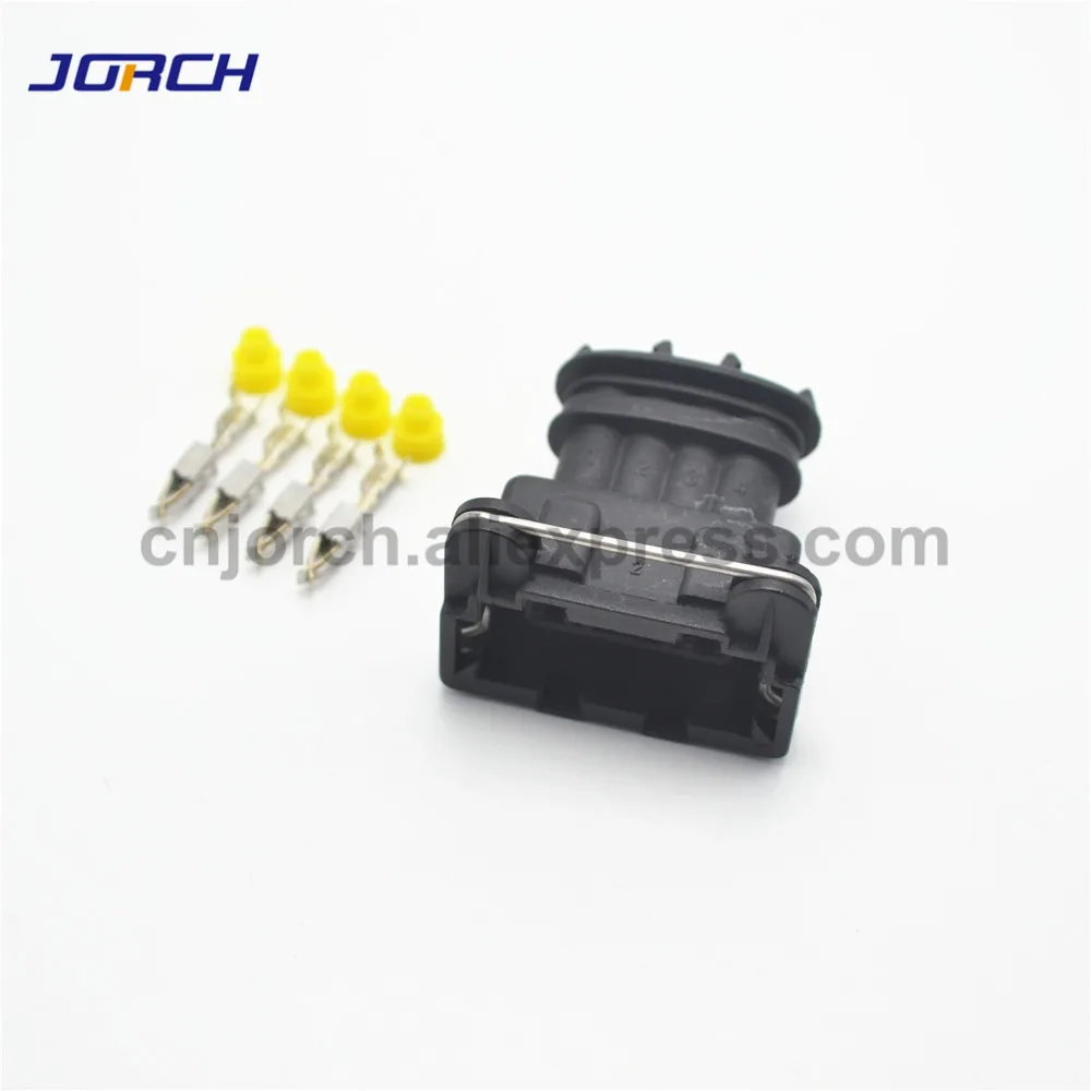 

Free shipping 10 Sets Tyco / Amp 3.5mm 4 pin female electrical automotive plug waterproof wire auto connector 282192-1