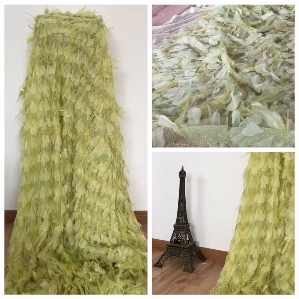 Nice looking feather tulle lace embroidery fabric for wedding dress SYJ-72815 with super quality new arrival | Дом и сад