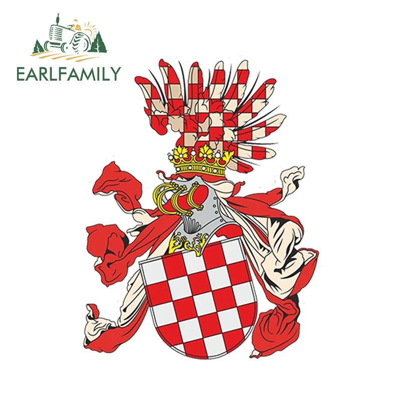 EARLFAMILY 13 см x 10 автомобильный стиль Хорватия корона Land герб наклейка на автомобиль