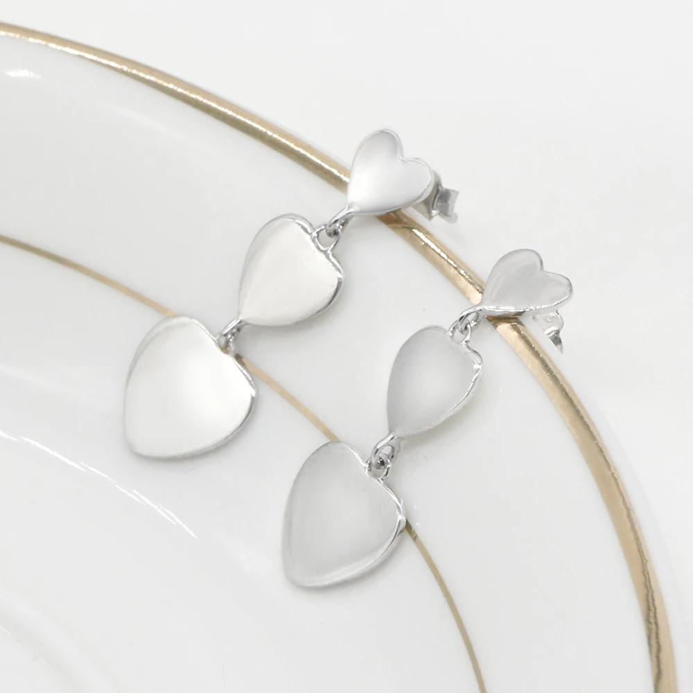 925 Sterling Silver Stud Earrings Love Heart to Romantic for Women Engagement Wedding Jewelry|Серьги-гвоздики| |