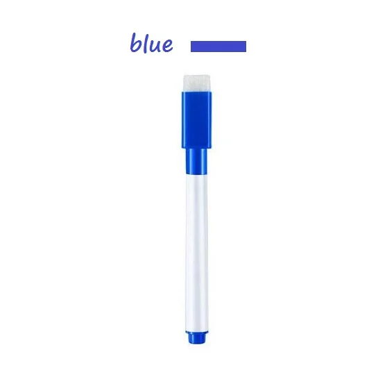 Blue inks 1 шт., маркеры для магнитной доски, белая доска, сухая салфетка, Тонкое Перо с ластиком, резиновые магнитные маркеры, кисти, магниты на холодильник - Цвет: Blue inks