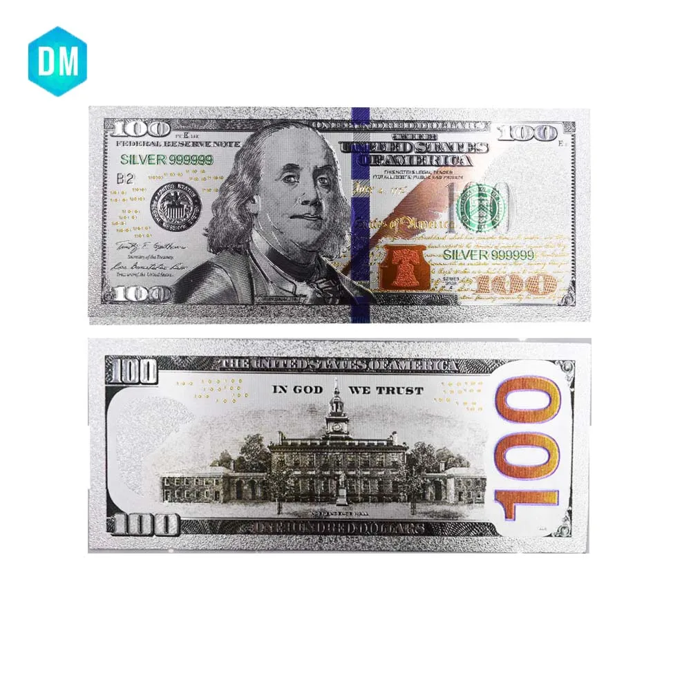 10 шт./лот новые цветные американские банкноты 100 долларов Золотая банкнота в 24k с