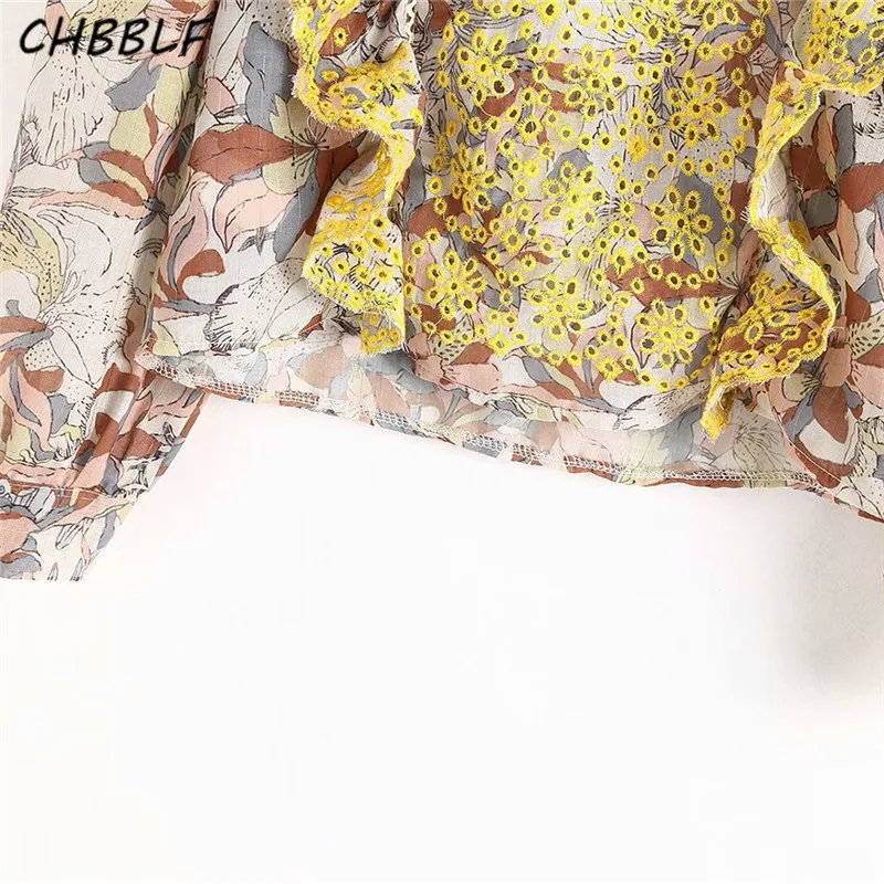 Блузка CHBBLF Женская винтажная с длинным рукавом и рюшами| |