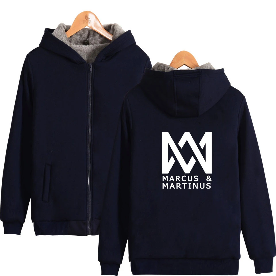 

Marcus & Martinus Thickened Zipper Parkas Kpop Relaxed and Comfortable Geometric Casual Hip Hop Parkas