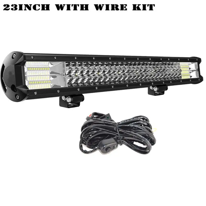 324w with wire kit 12 15 17 20 23 дюймов 180W 216W 252W 288W Светодиодный рабочий светильник баров комбо 4x4 внедорожный светодиодный светильник бар для трактора лодка 4WD грузовиков 4x4 ATV - Цвет: 324w with wire kit