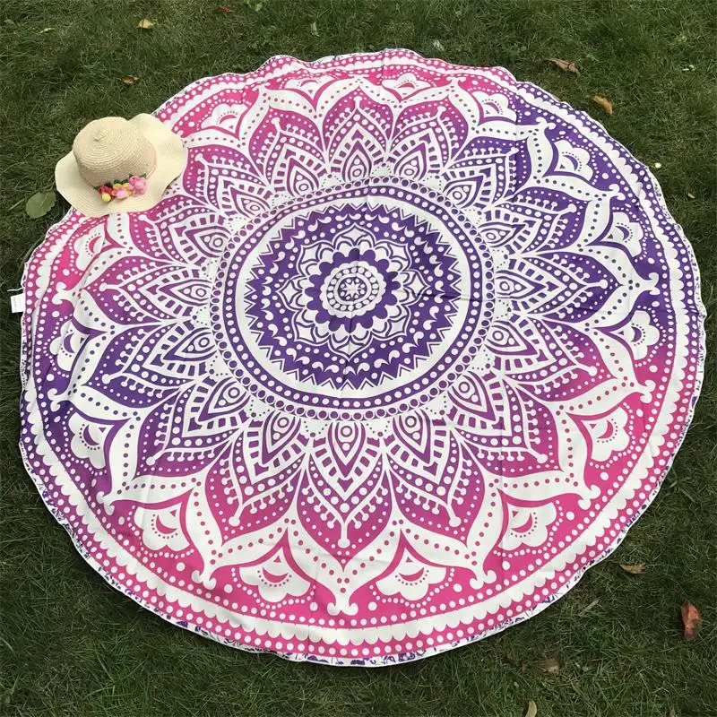 Пляжная сумка для пляжного коврика Lotus Flower круглая накидка бассейна домашнее